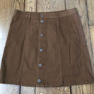 Brown Button Down Skirt